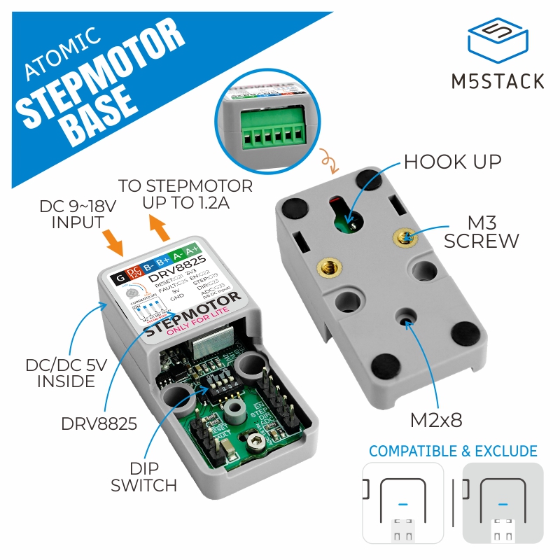 M5Stack - M5Stack Official ATOMIC Stepmotor Base (DRV8825)