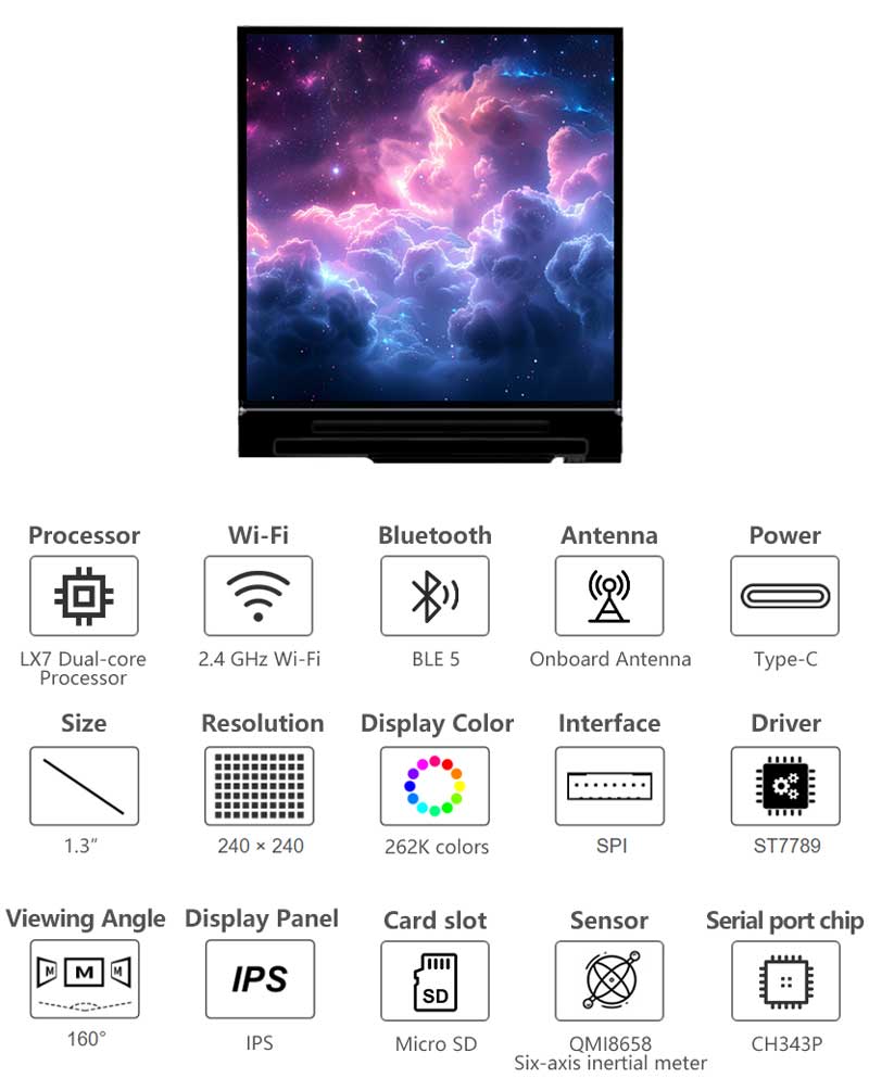 Waveshare ESP32-S3 1.3inch LCD - Lolin S3 评论和价格