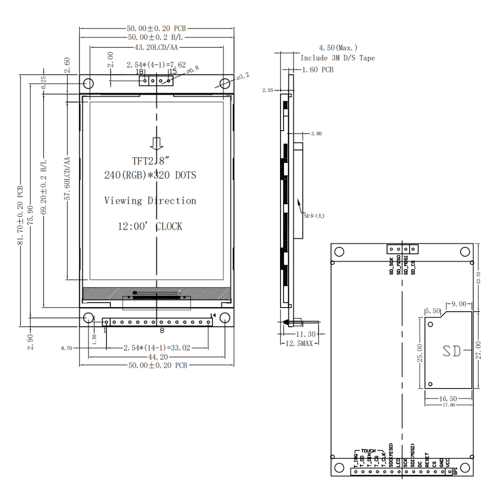 2.8 Inch TFT LCD Display Modul - Devkitc 评论和价格